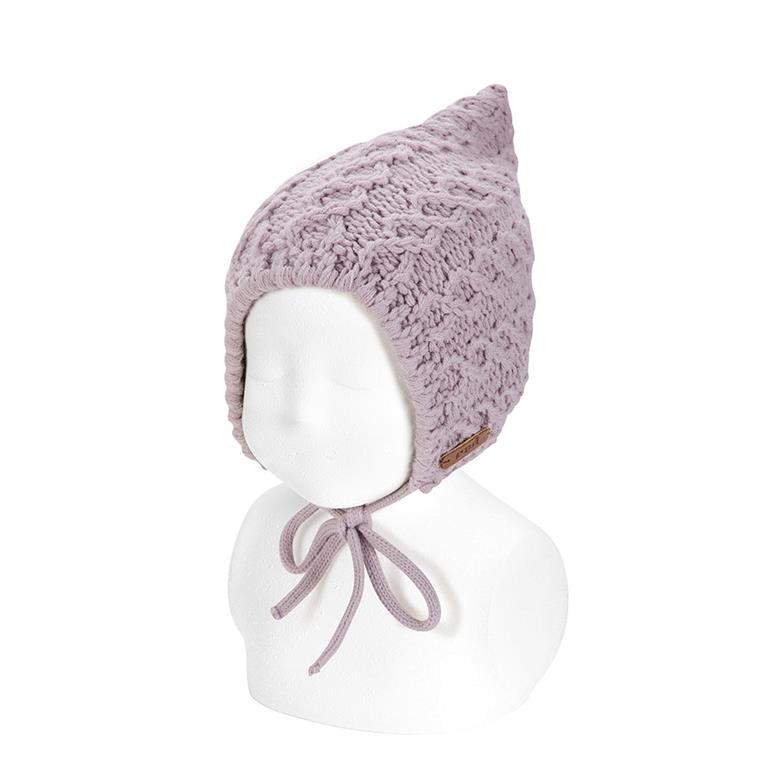 Aran Stitch Bulky Baby Bonnet | Pearl