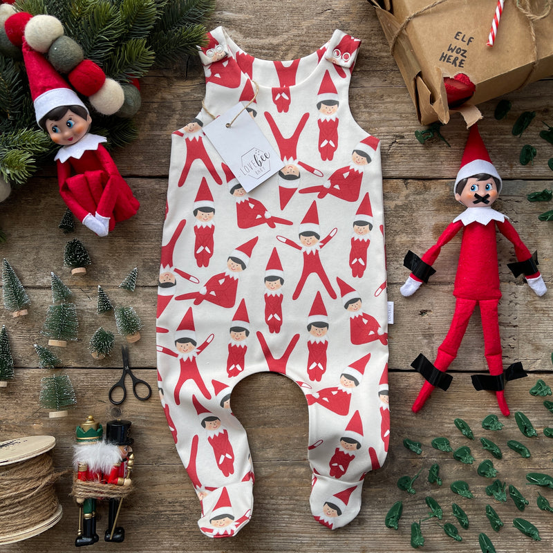 Santa's Helper Footed Romper | Ready To Post