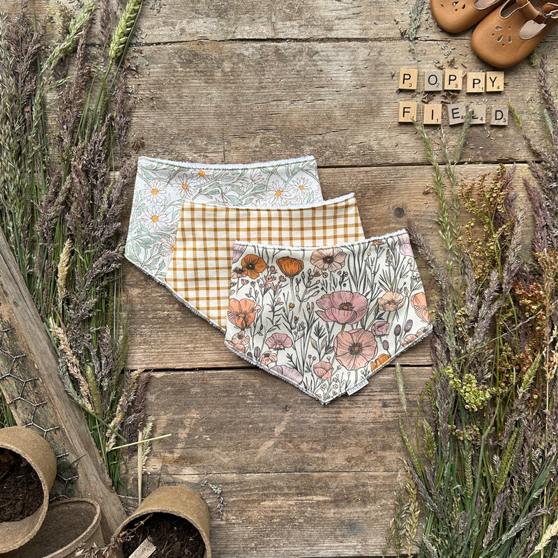 Floral 3 Set Dribble Bibs