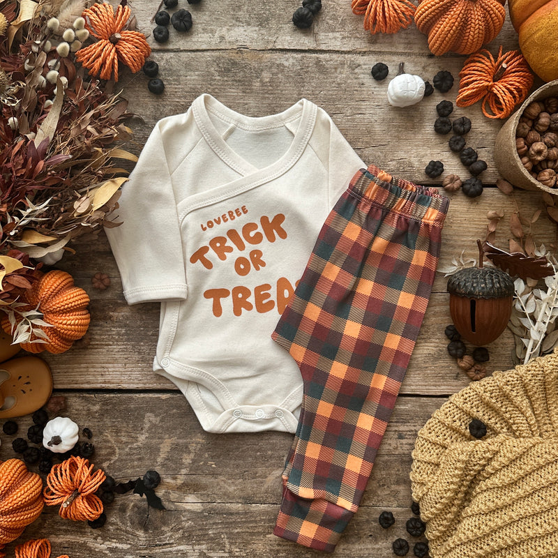 LoveBee Baby Kimono Bodysuits | Trick Or Treat | Natural