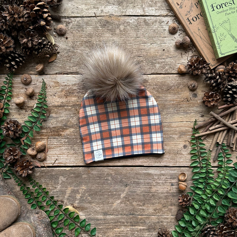 Rustic Plaid Bobble Hat | Ready To Post