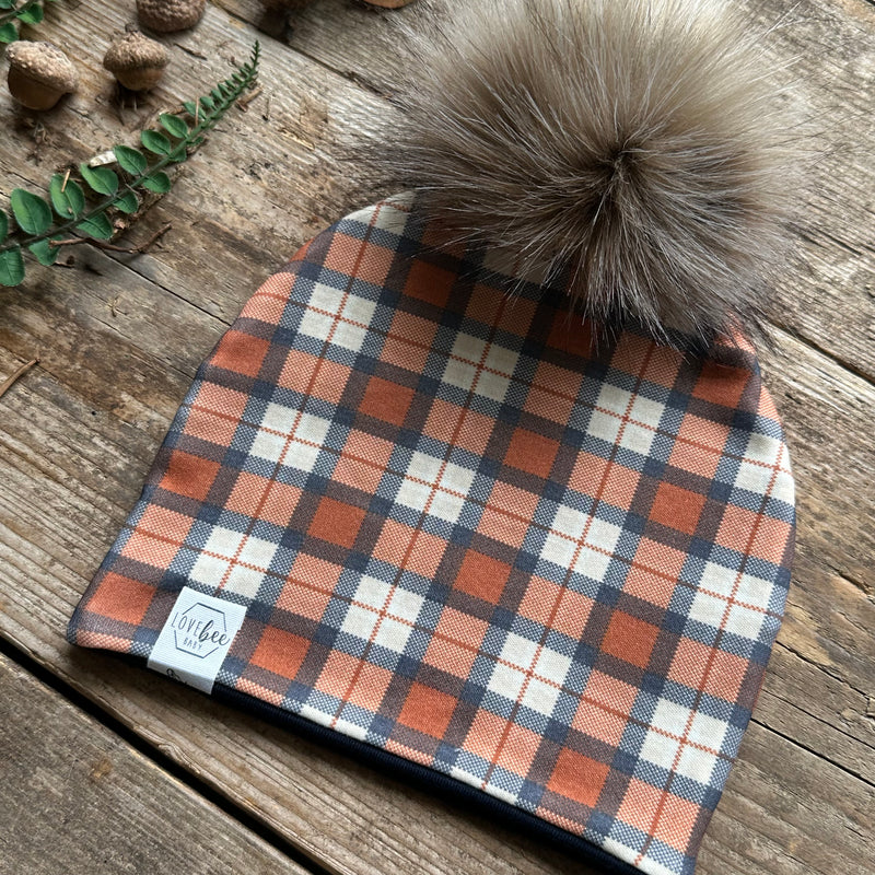 Rustic Plaid Bobble Hat | Ready To Post