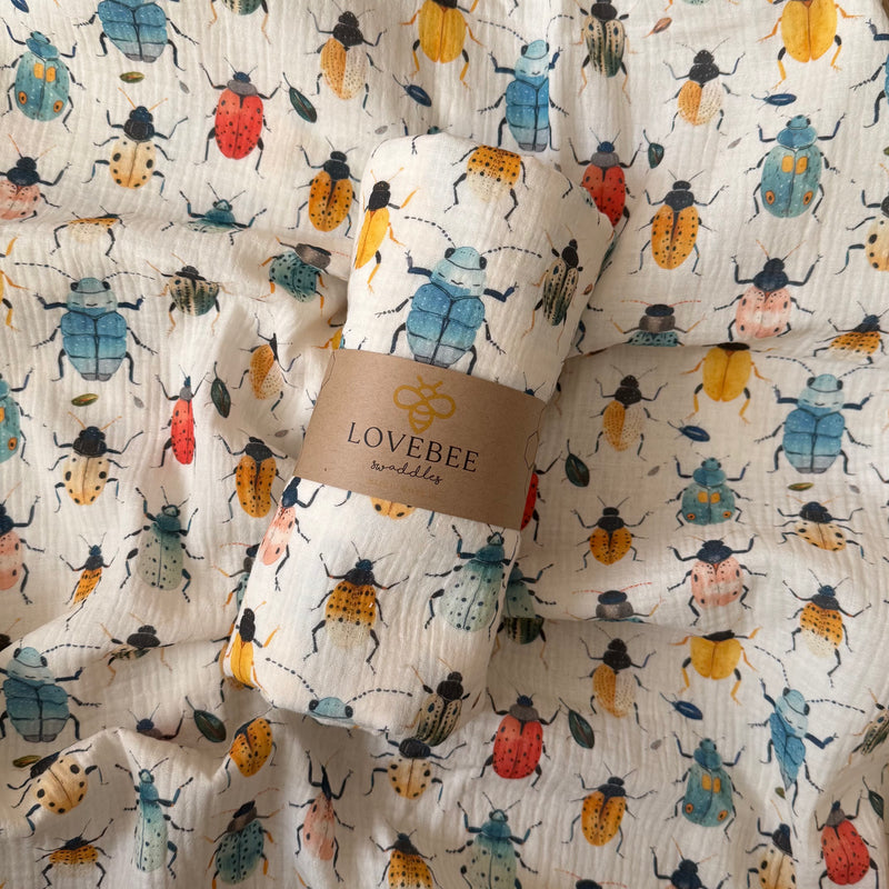 Beetles + Bugs Organic Double Gauze Swaddle