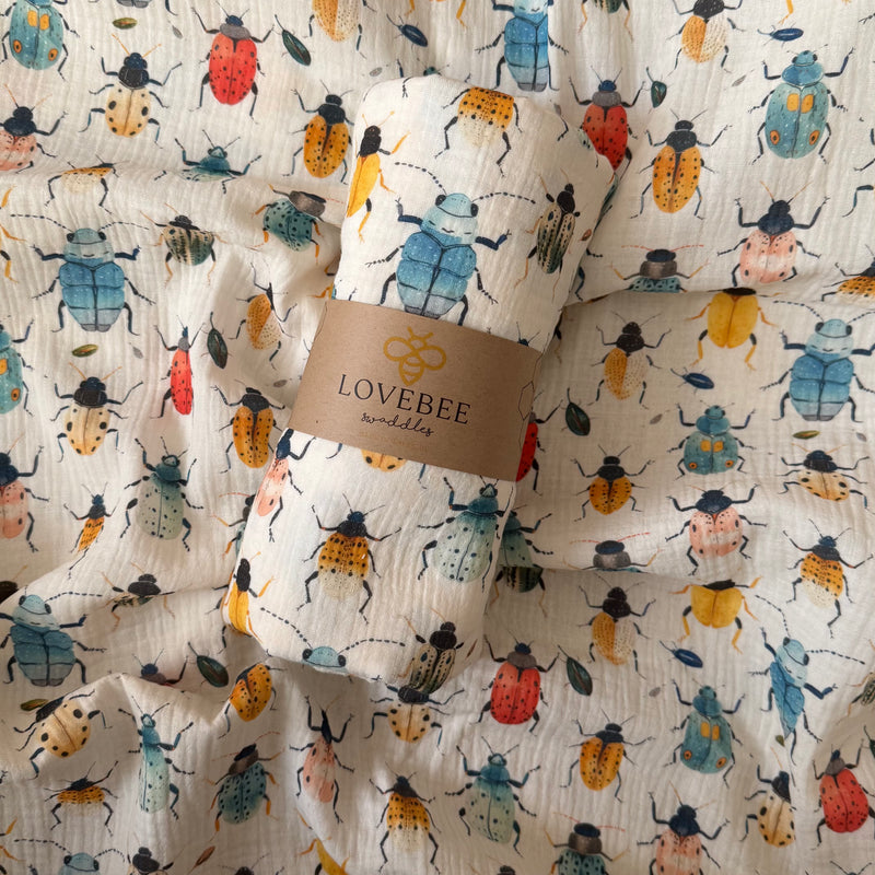 Beetles + Bugs Organic Double Gauze Swaddle