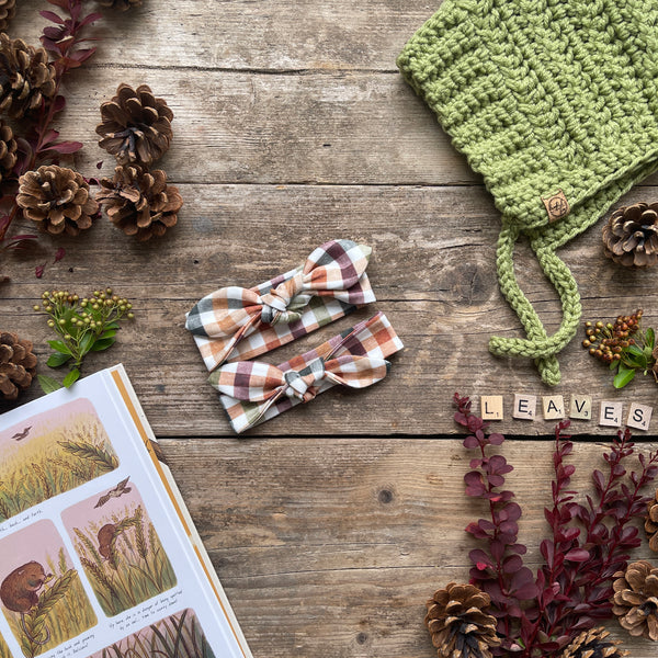 Autumn Check Knot Bow Headband | Ready To Post