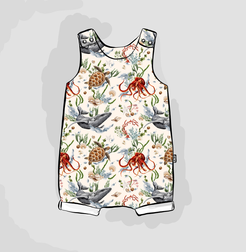 Sea Creatures Short Romper | Ready To Post