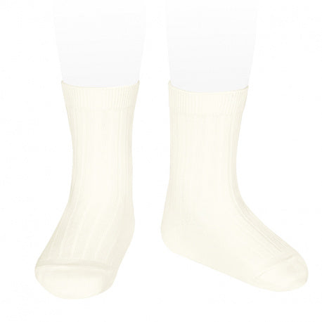 Cotton Rib Ankle Socks | Beige