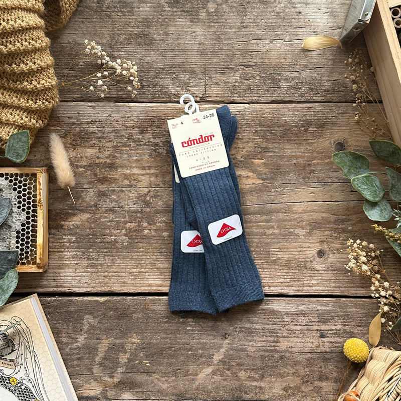 Cotton Rib Knee High Socks | Jeans - Last Sizes