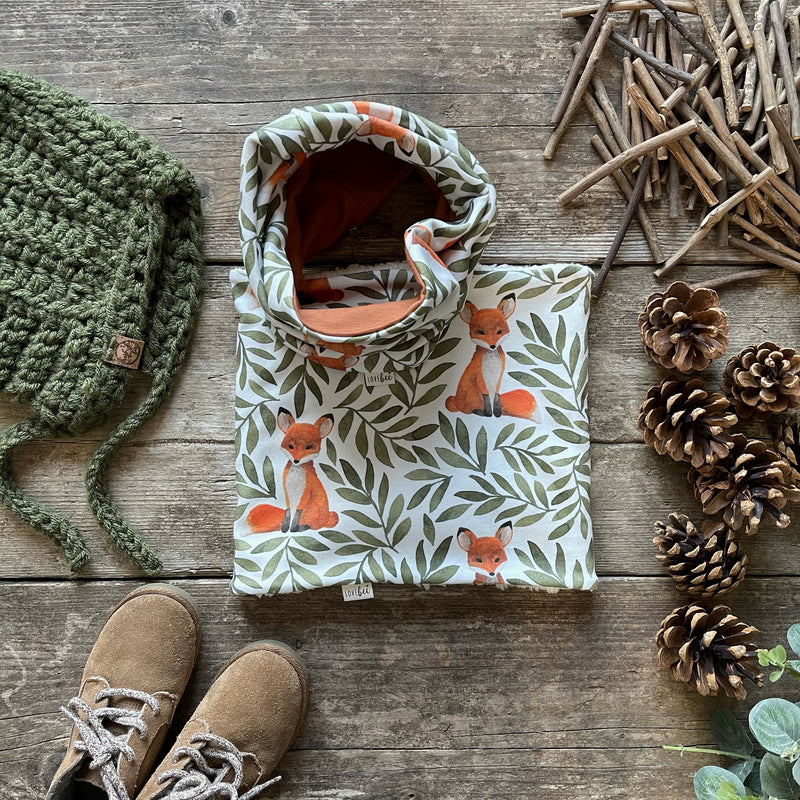 Fox And Leaves Printed Snood | Ready To Post