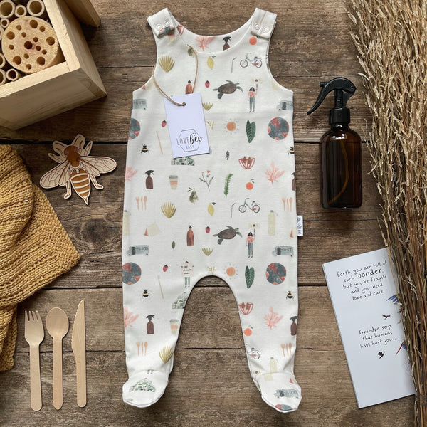 Bee Planet Kind Footed Romper | Ready To Post