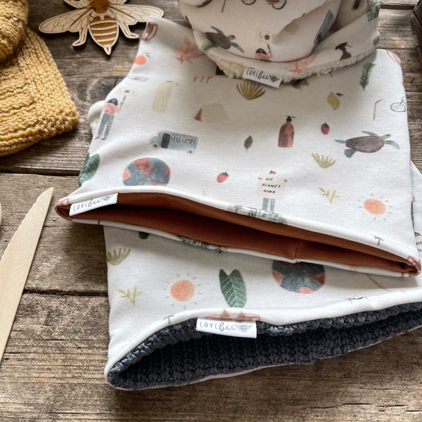 Bee Planet Kind Printed Snood | Ready To Post