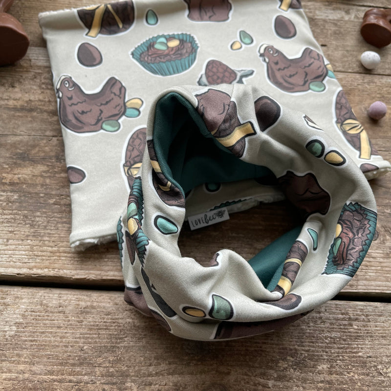 Chocolate Eggs Printed Snood | Ready To Post