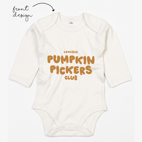 LoveBee Baby Bodysuits | Pumpkin Pickers | Natural