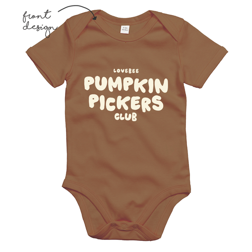 LoveBee Baby Bodysuits | Pumpkin Pickers | Toffee