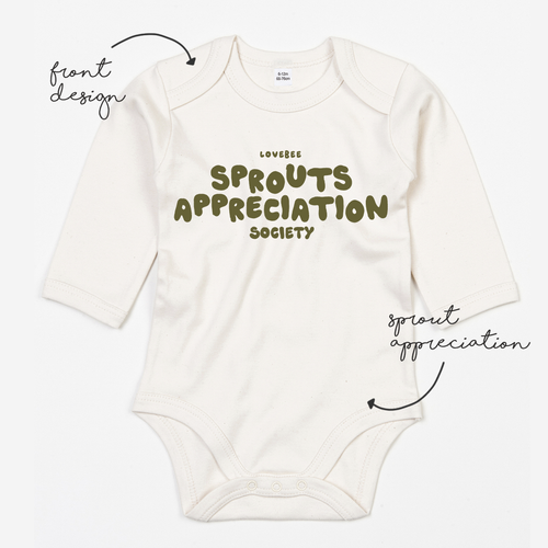 LoveBee Baby Bodysuits | Sprouts Appreciation Society | Natural