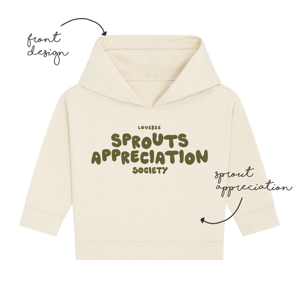 LoveBee Baby Hoodies + T-shirts | Sprouts Appreciation Society | Natural Raw