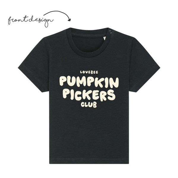 LoveBee Baby T-shirts | Pumpkin Pickers | Black