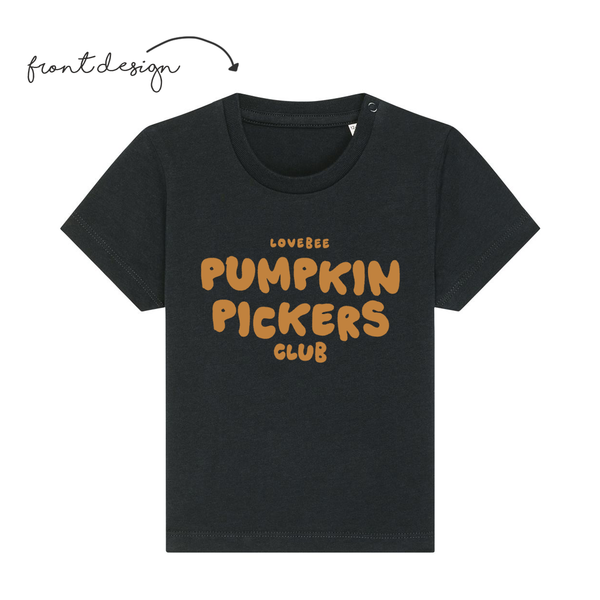 LoveBee Baby T-shirts | Pumpkin Pickers | Black