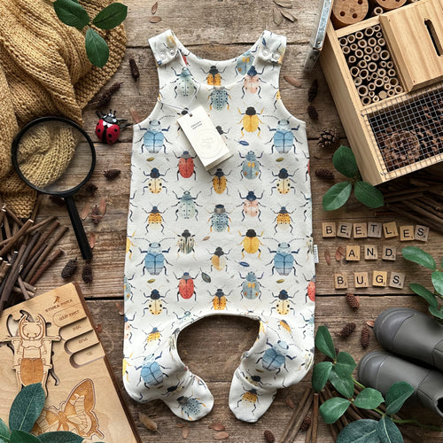 Beetles + Bugs Footed Romper