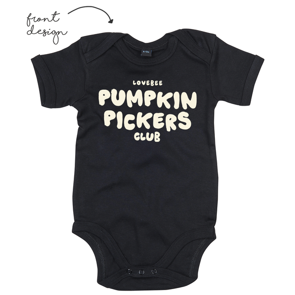 LoveBee Baby Bodysuits | Pumpkin Pickers | Black