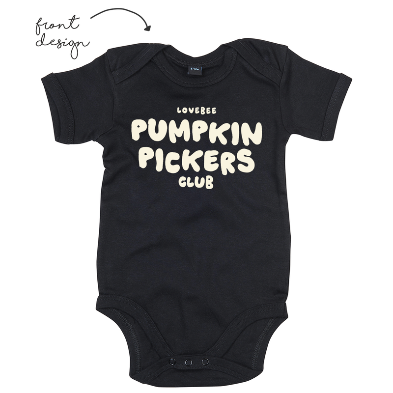 LoveBee Baby Bodysuits | Pumpkin Pickers | Black