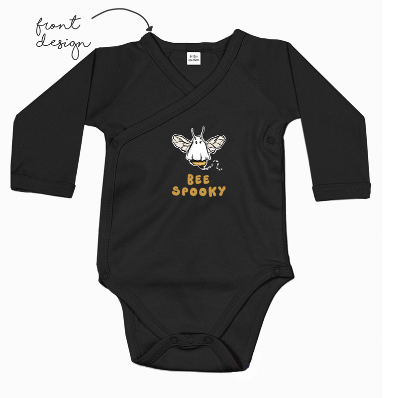 LoveBee Baby Kimono Bodysuits | Bee Spooky | Black