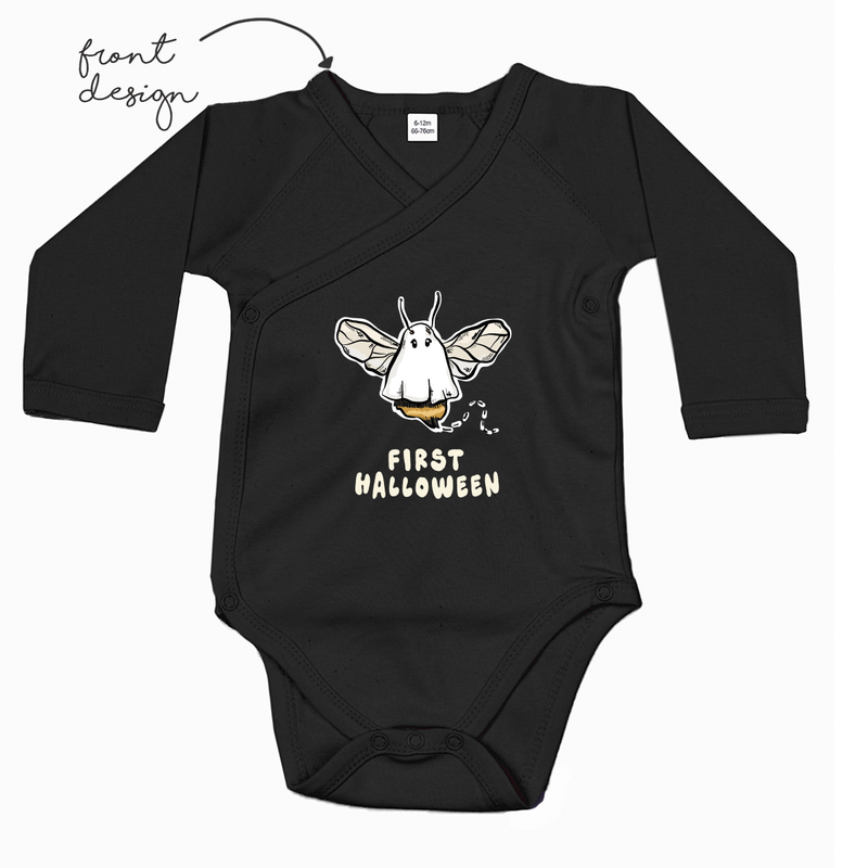 LoveBee Baby Kimono Bodysuits | First Halloween | Black