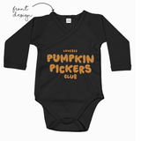 LoveBee Baby Kimono Bodysuits | Pumpkin Pickers | Black