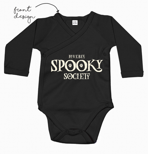 LoveBee Baby Kimono Bodysuits | Spooky Society | Black