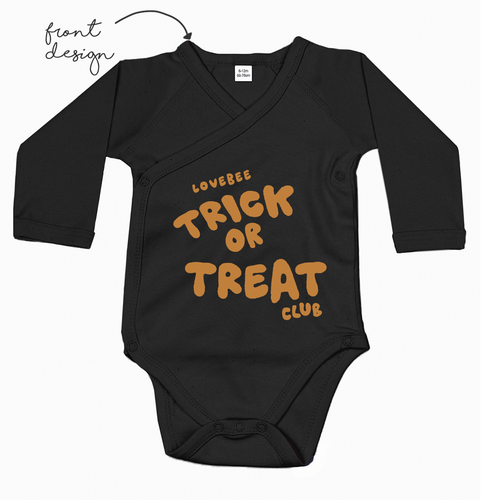 LoveBee Baby Kimono Bodysuits | Trick Or Treat | Black