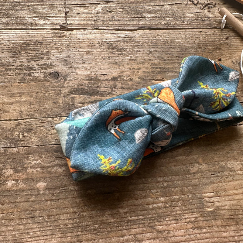 Blue Fox Mountain Knot Bow Headband