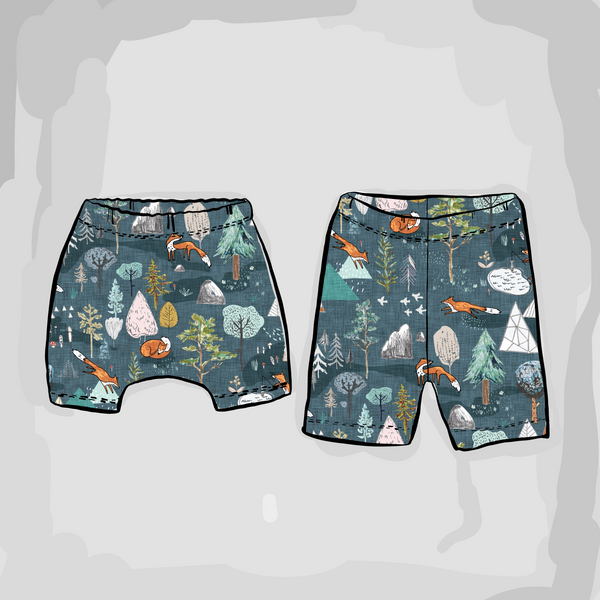 Blue Fox Mountain Stitched Shorts | Ready To Post