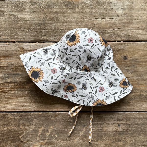 Sunflower Bee Brimmed Sun Hat