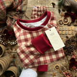 Burgundy Check BeeJamas | Cosy Long | Ready To Post