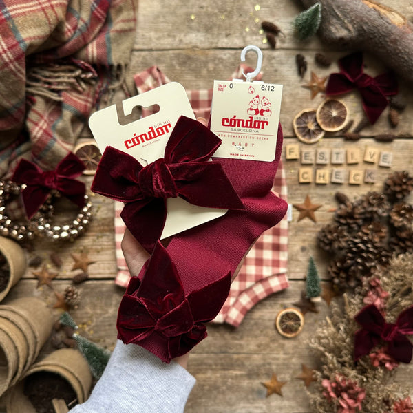 Burgundy Check | Style With Bee | Socks