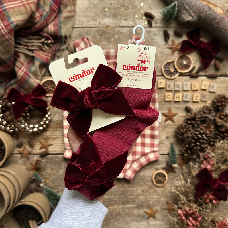 Burgundy Check | Style With Bee | Socks