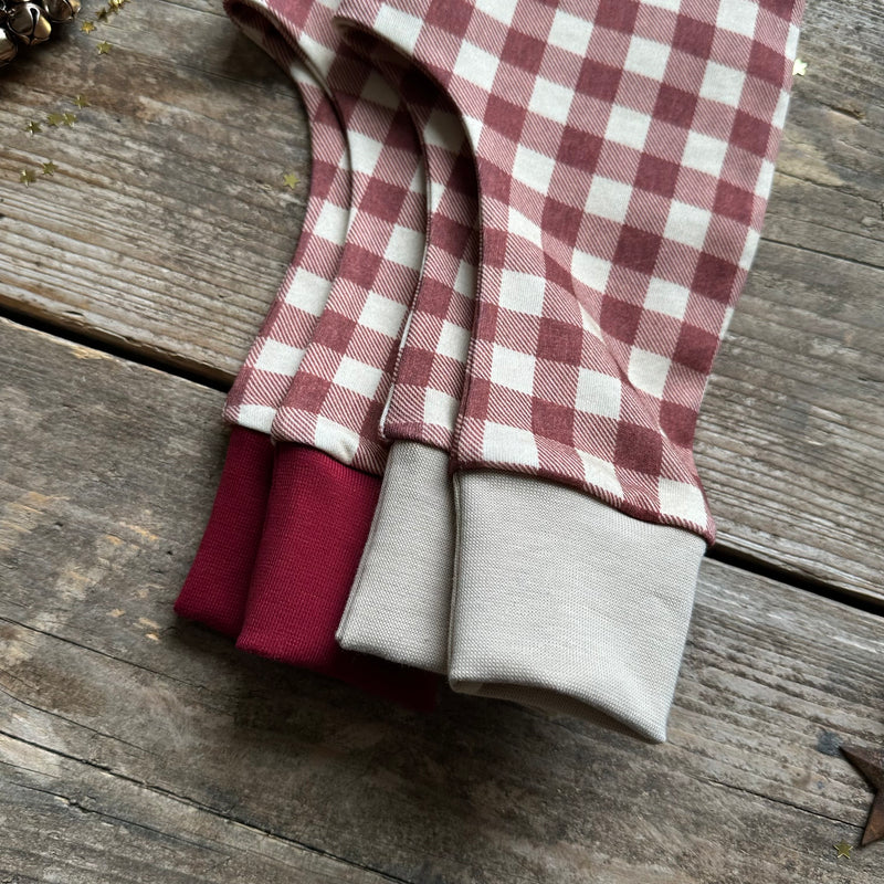 Burgundy Check Harem Leggings