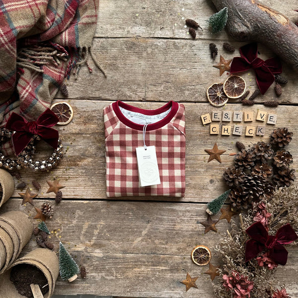 Burgundy Check BeeJamas | Short