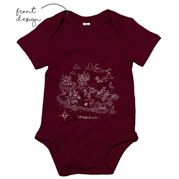 LoveBee Baby Bodysuits | Spookville | Burgundy