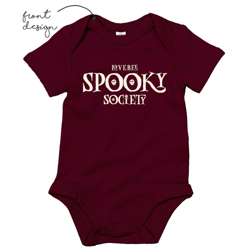 LoveBee Baby Bodysuits | Spooky Society | Burgundy