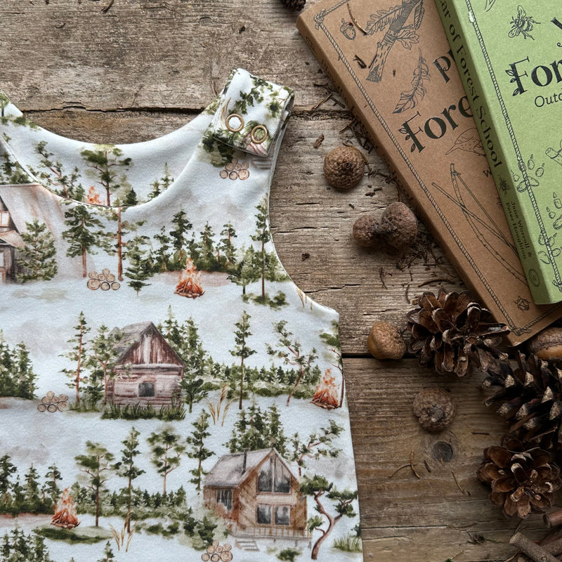 Cabin Campfire Footed Romper | Ready To Post