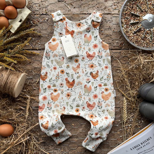 Chicken Meadow Long Romper