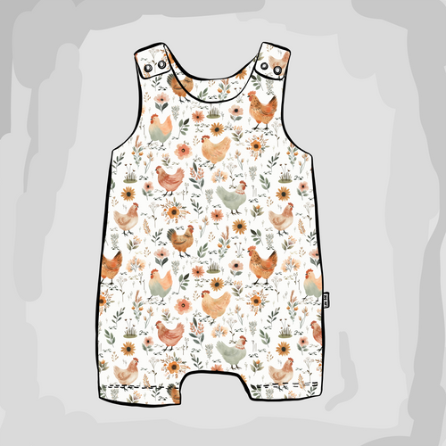 Chicken Meadow Short Romper