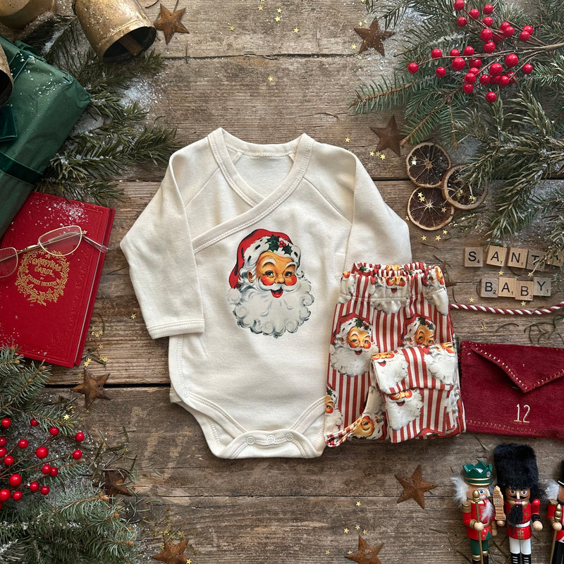 LoveBee Baby Bodysuits | Santa | Natural