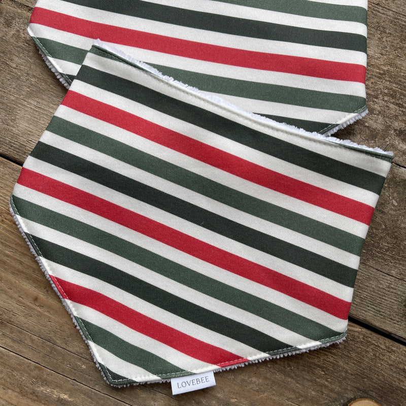 Christmas Stripe Dribble Bib | Ready To Post