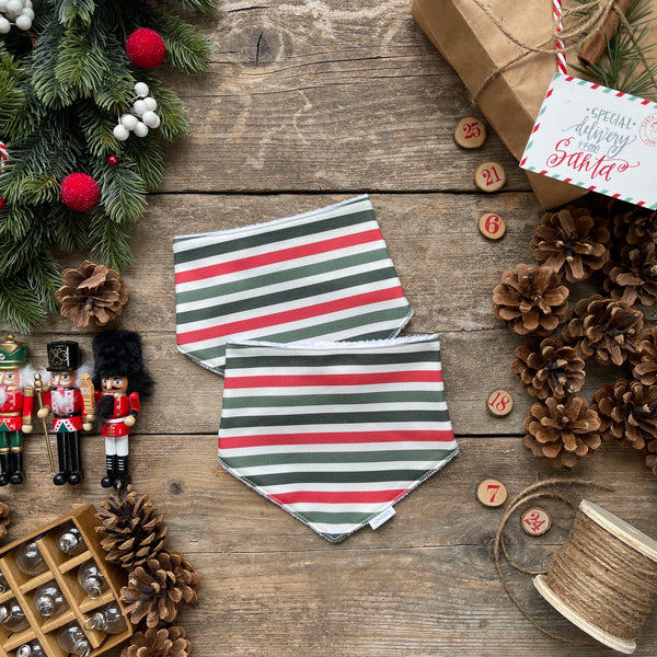 Christmas Stripe Dribble Bib | Ready To Post