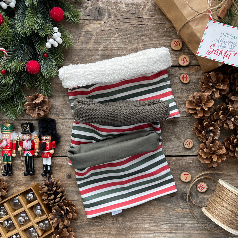 Christmas Stripe Printed Snood | Ready To Post