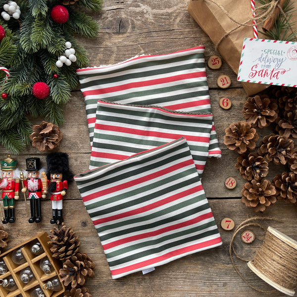 Christmas Stripe Printed Snood | Ready To Post