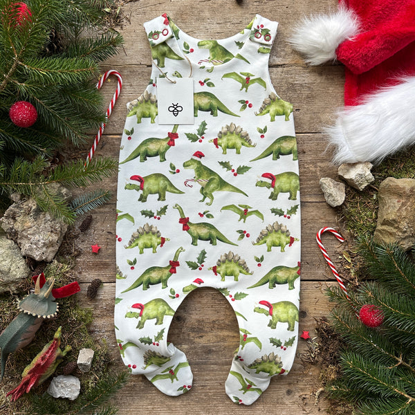 PERFECTLY IMPERFECT Footed Romper | Christmasaurus