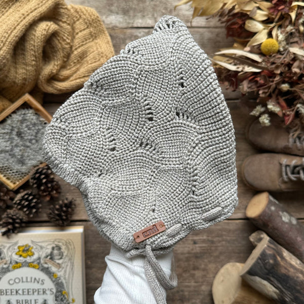 Merino Wool-Blend Elf openwork bonnet | Nougat